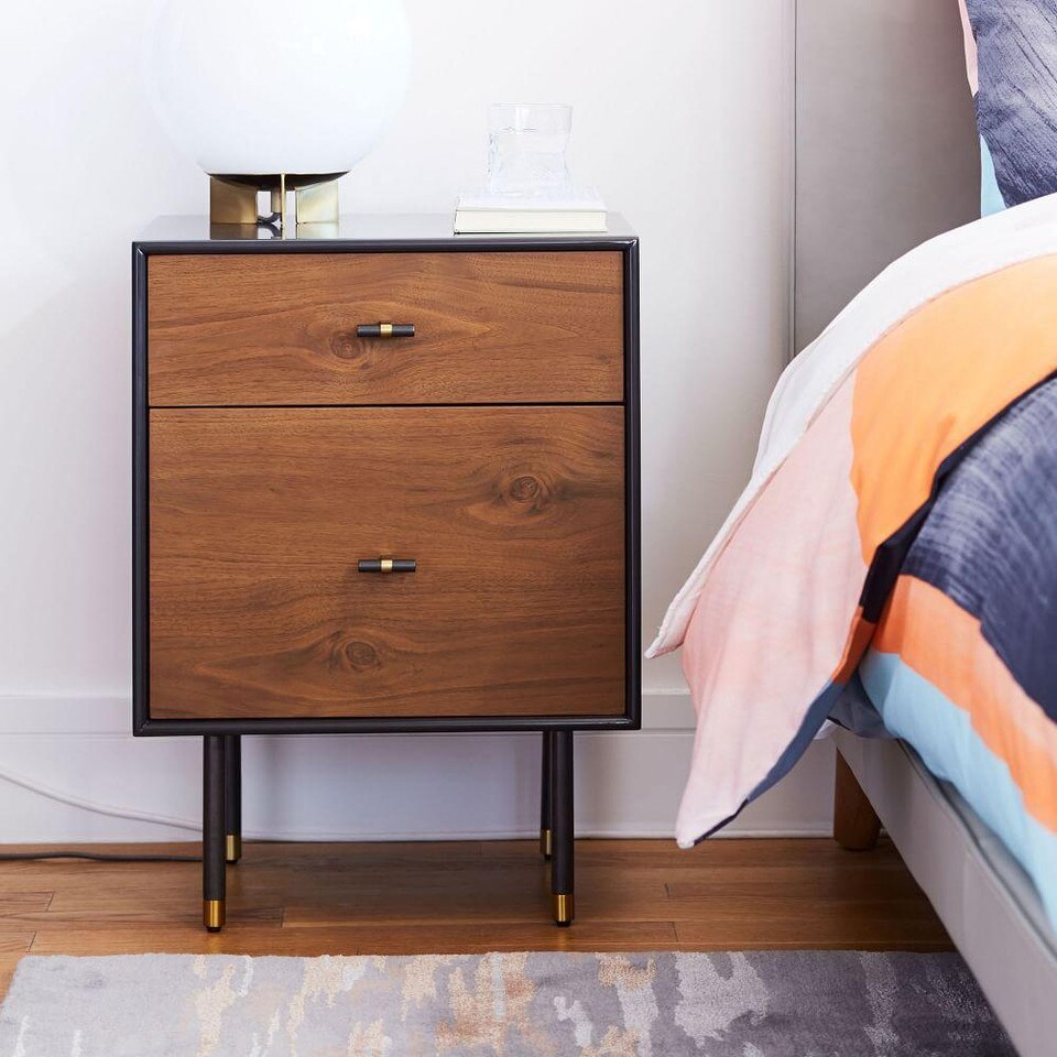 Modernist Wood + Lacquer Bedside Table west elm Australia